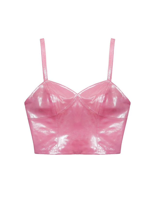Bisou - Patent Seamed Cami | Fleur du Mal - DEMO