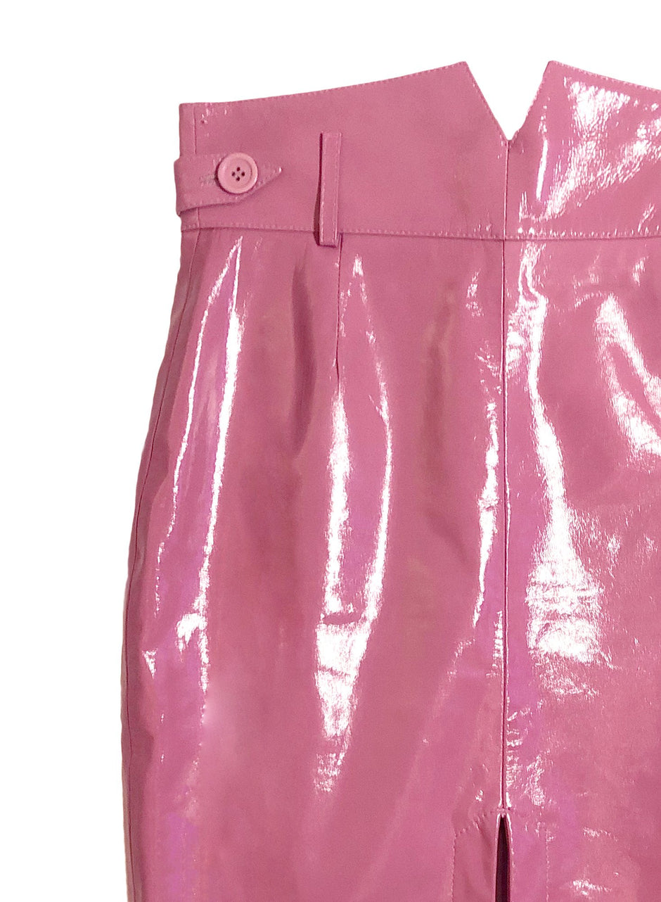 Bisou - Patent V-Yoke Skirt | Fleur du Mal - DEMO