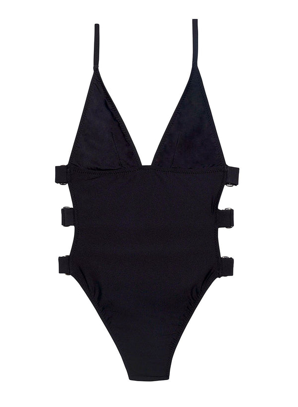 Black - High Leg Cutout One Piece | Fleur du Mal - DEMO