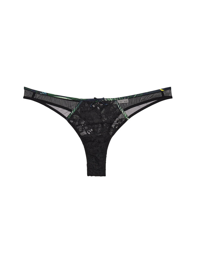 Black tropical print - Lotus Thong | Fleur du Mal - DEMO