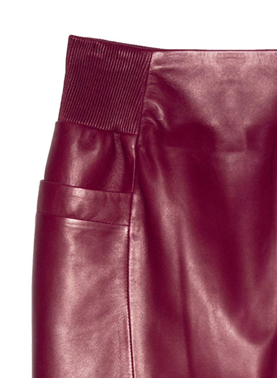 Bordeaux - Leather Skirt | Fleur du Mal - DEMO