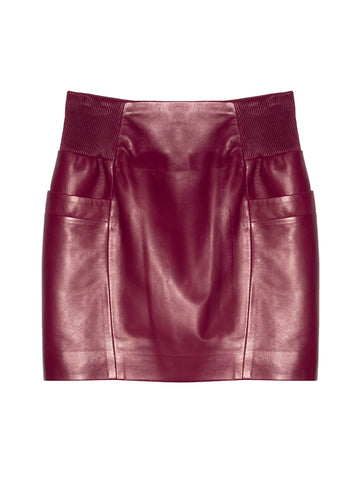 Bordeaux - Leather Skirt | Fleur du Mal - DEMO