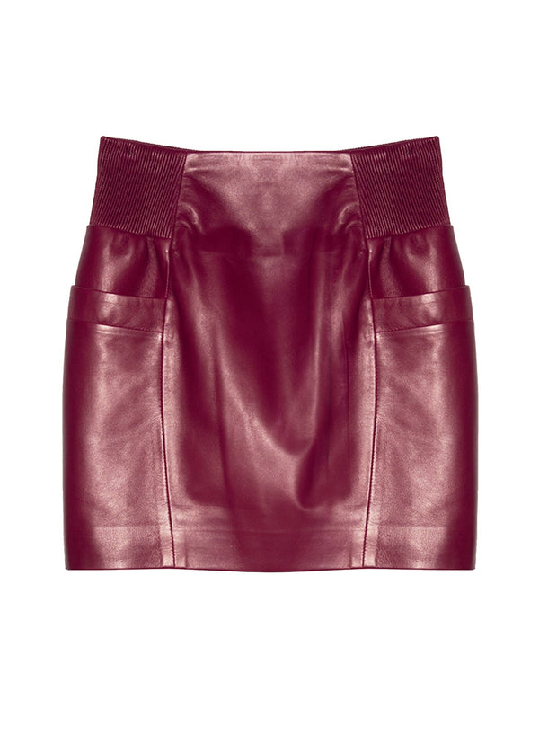 Bordeaux - Leather Skirt | Fleur du Mal - DEMO