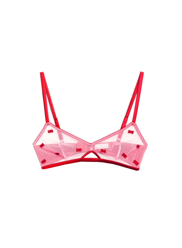 Bisou/rouge - Bow Embroidery Bralette | Fleur du Mal - DEMO