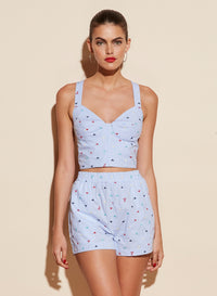 Poplin Crisscross Bustier Top