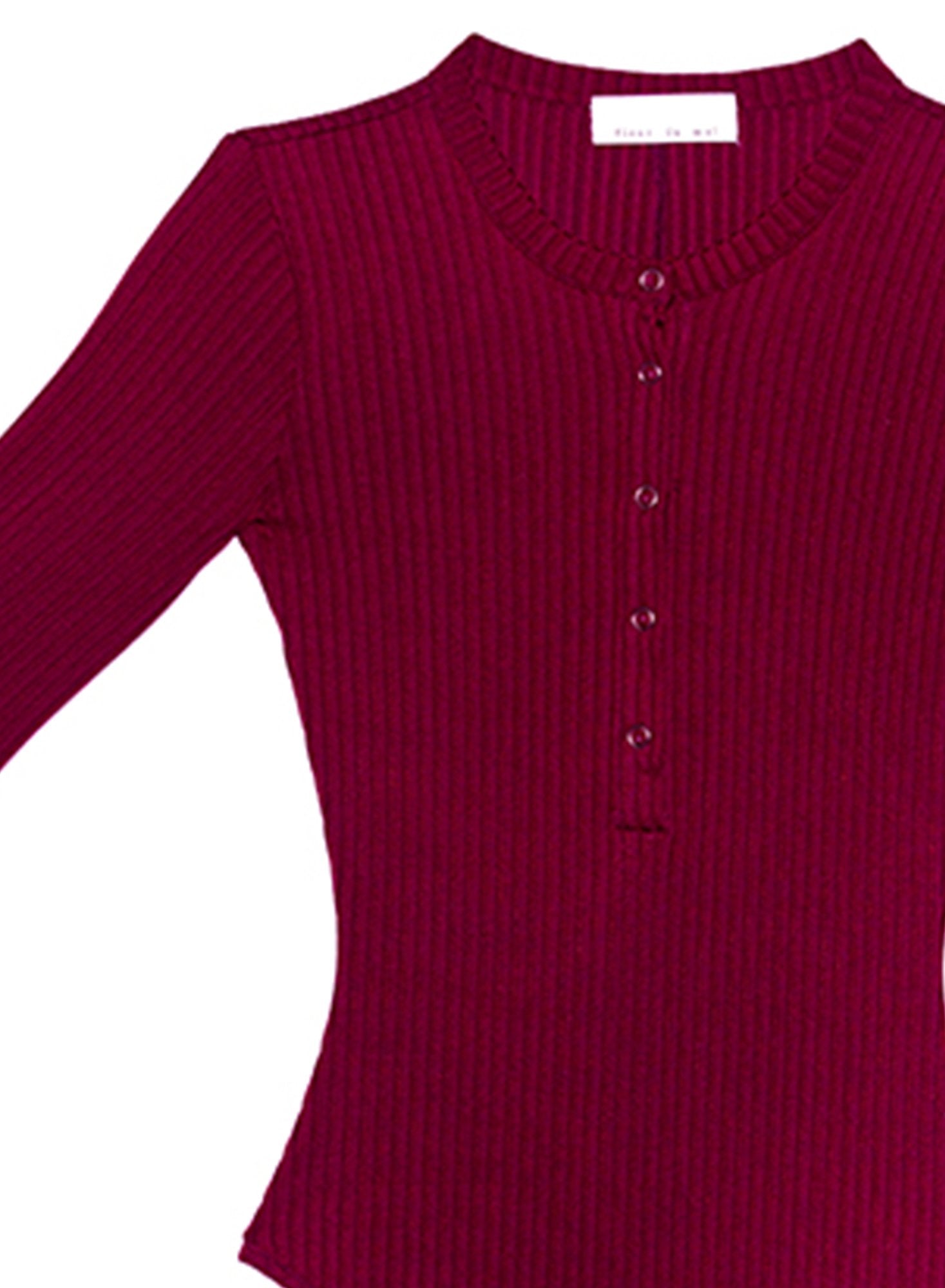 Ribbed Knit Henley Bodysuit