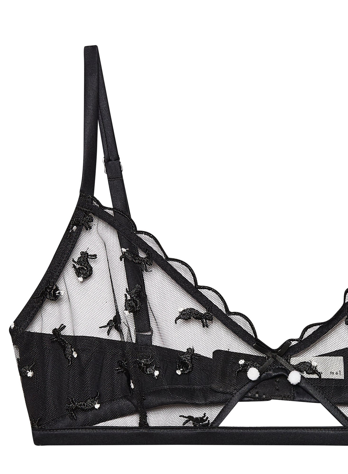 Bunny Embroidery Triangle Bra