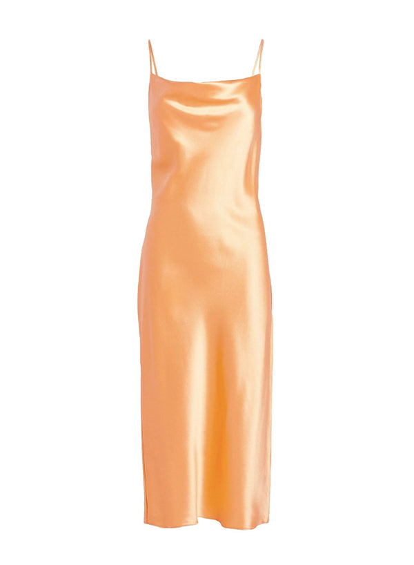 Burnt orange - Cowl Neck Slip Dress with Slit | Fleur du Mal - DEMO