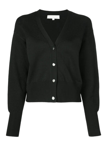Black - Pointelle Knit Cardigan | Fleur du Mal - DEMO