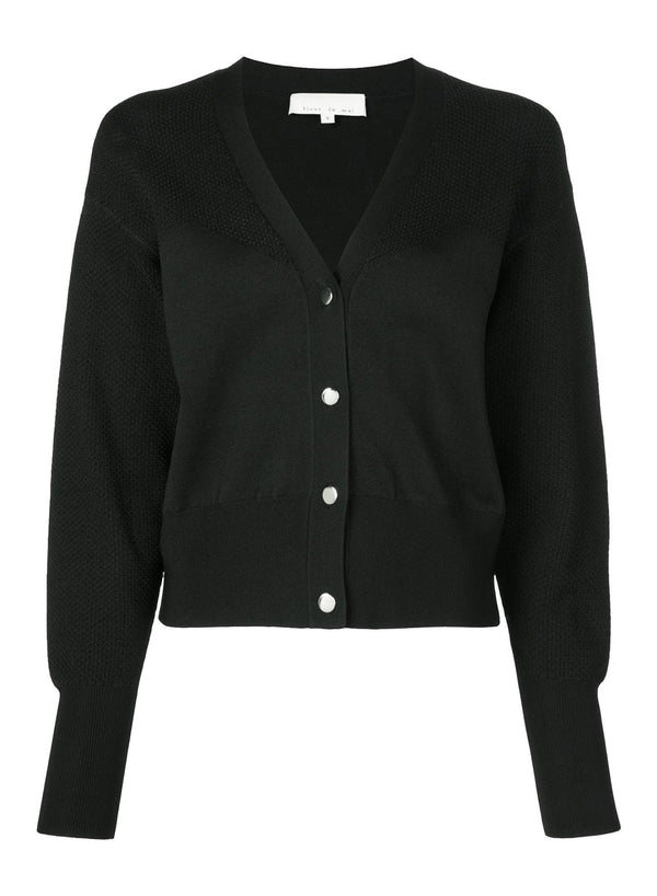 Black - Pointelle Knit Cardigan | Fleur du Mal - DEMO