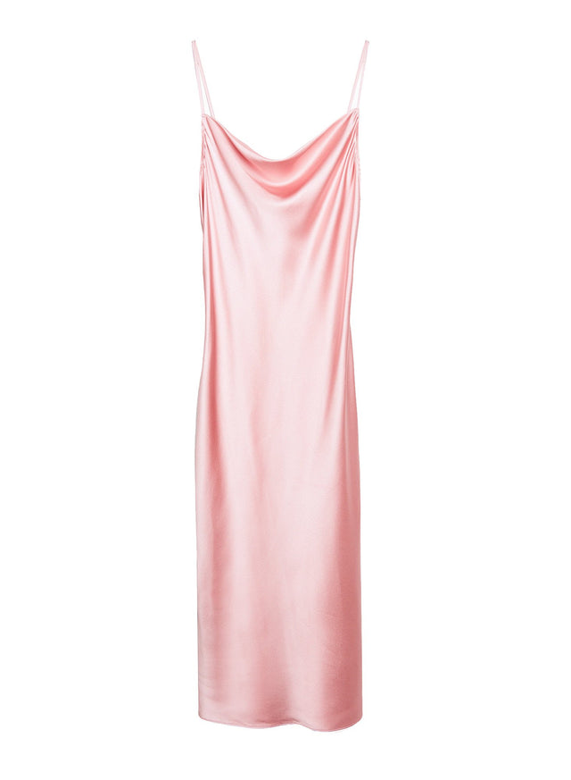 Coral blush - Cowl Neck Slip Dress with Slit | Fleur du Mal - DEMO