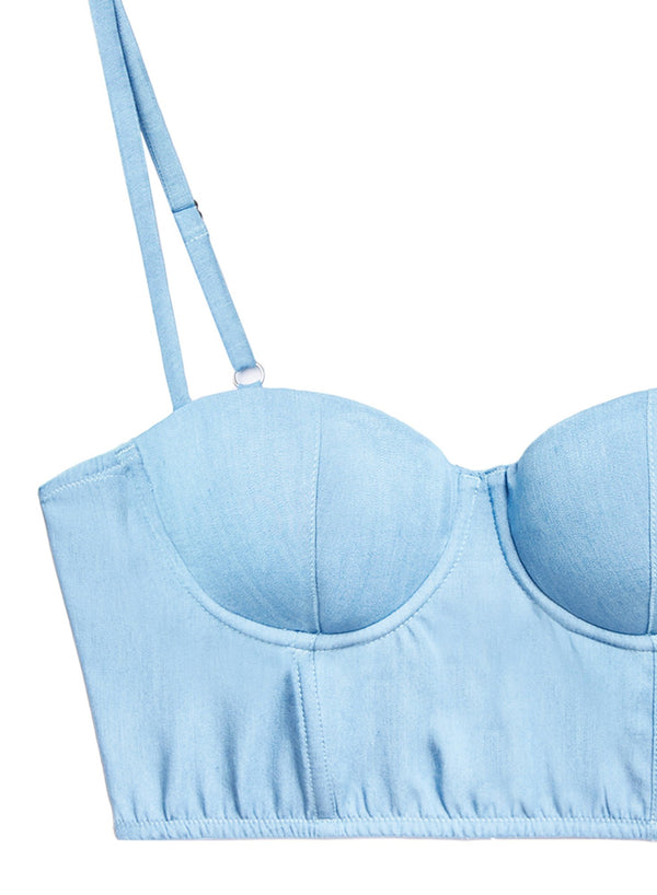 Chambray - Cupped Bustier | Fleur du Mal - DEMO