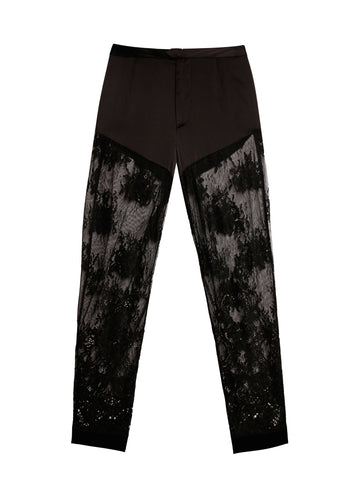 Black - Cillis Lace Silk Combo PJ Pant | Fleur du Mal - DEMO