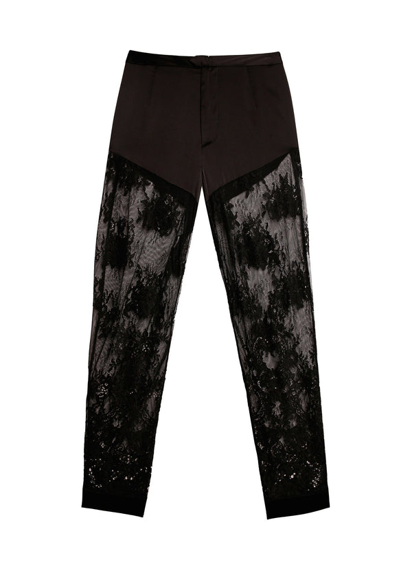 Black - Cillis Lace Silk Combo PJ Pant | Fleur du Mal - DEMO