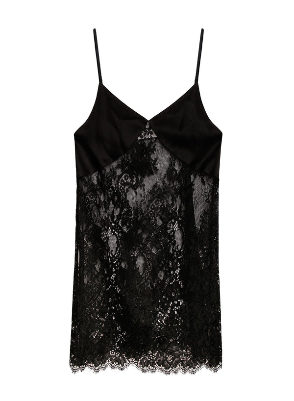Black - Cillis Lace Silk Combo Short Slip | Fleur du Mal - DEMO