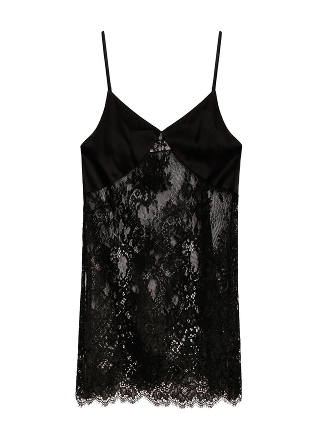 Black - Cillis Lace Silk Combo Short Slip | Fleur du Mal - DEMO