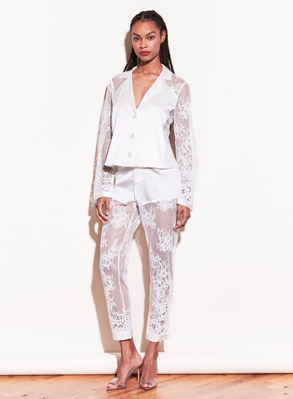 Creme - Cillis Lace Silk Combo PJ Pant | Fleur du Mal - DEMO