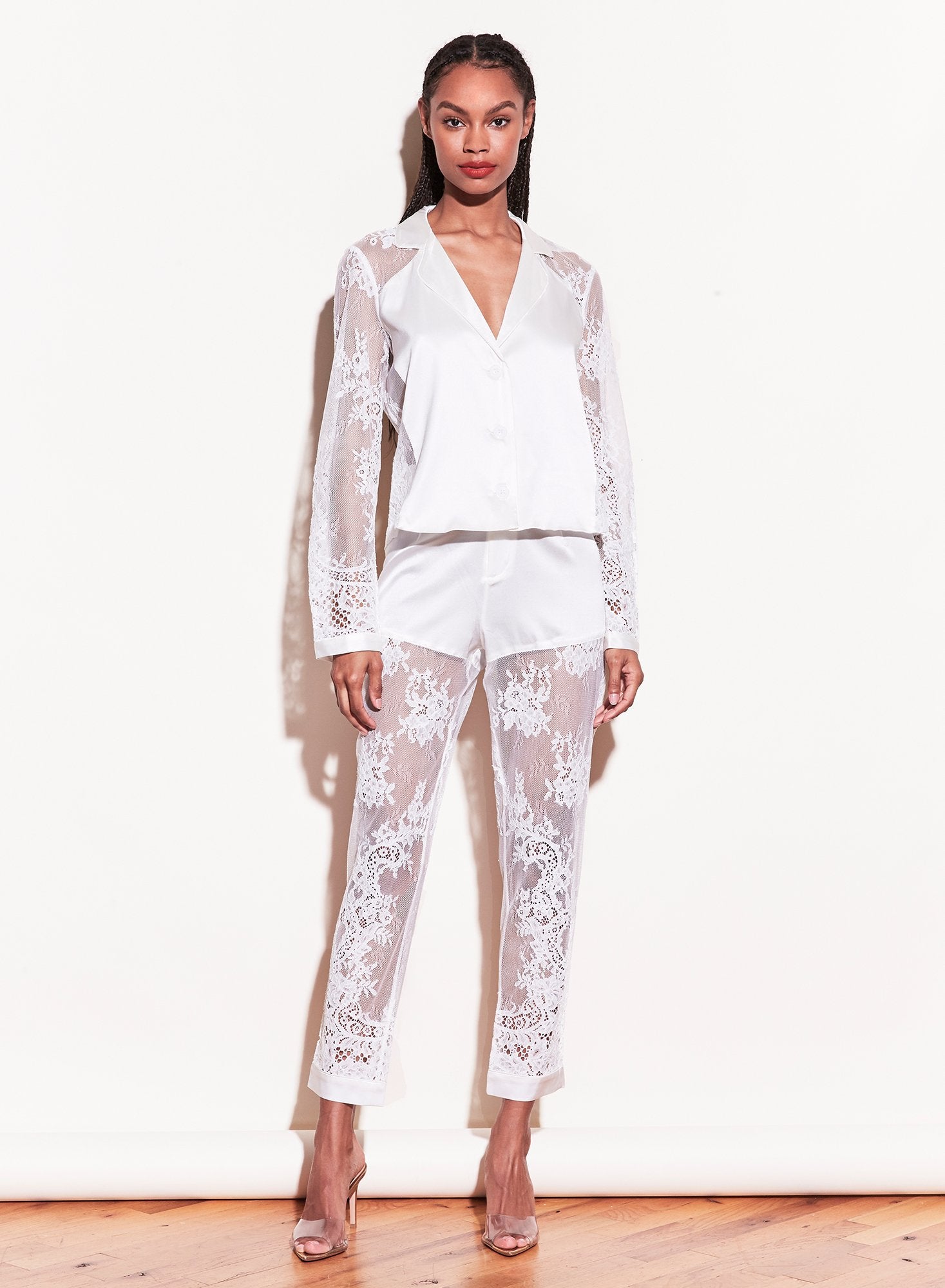 Cillis Lace Silk Combo PJ Top