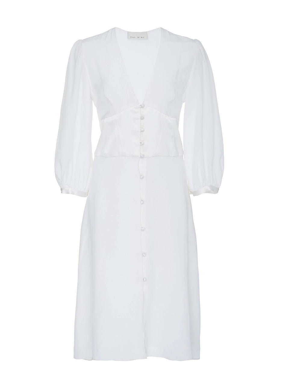 Ivory - Corset V-Neck Dress | Fleur du Mal - DEMO
