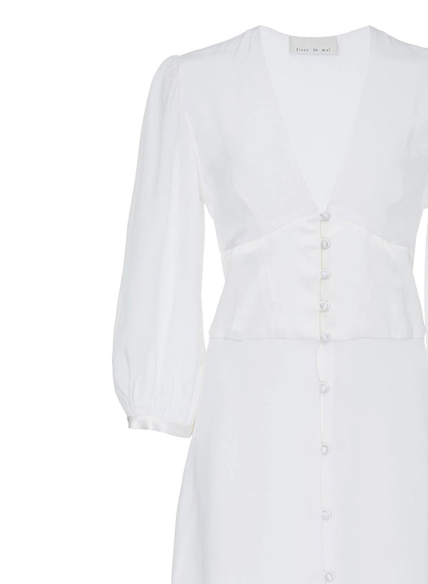 Ivory - Corset V-Neck Dress | Fleur du Mal - DEMO