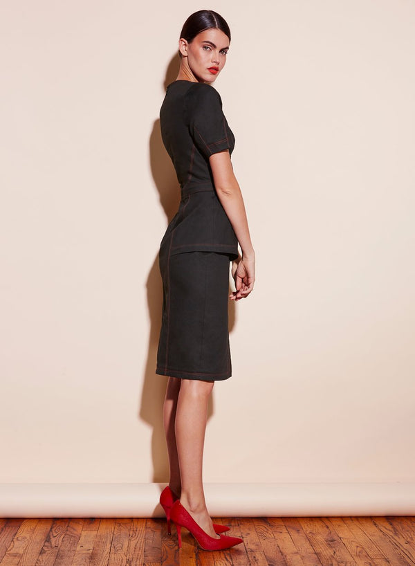 Black - Topstitch Corset Dress | Fleur du Mal - DEMO