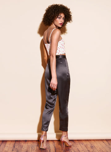Fire opal carnation - Straight Neck Corset Top | Fleur du Mal - DEMO