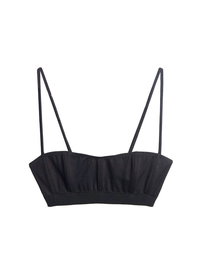 Black - Cotton Powermesh Structured Bra | Fleur du Mal - DEMO