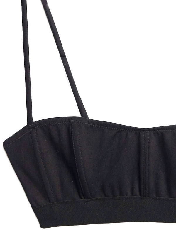 Black - Cotton Powermesh Structured Bra | Fleur du Mal - DEMO