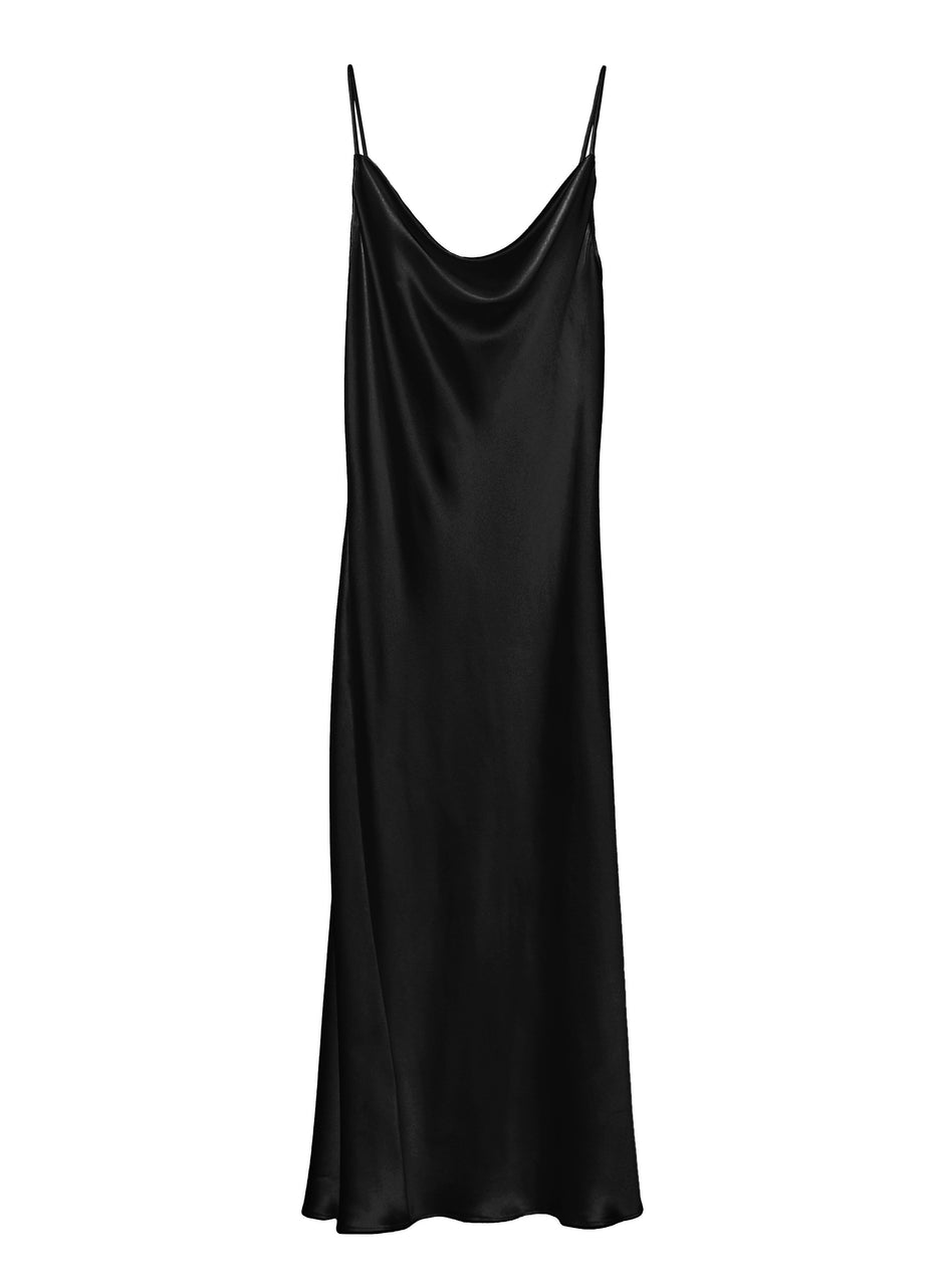 Black - Cowl Neck Slip Dress | Fleur du Mal - DEMO