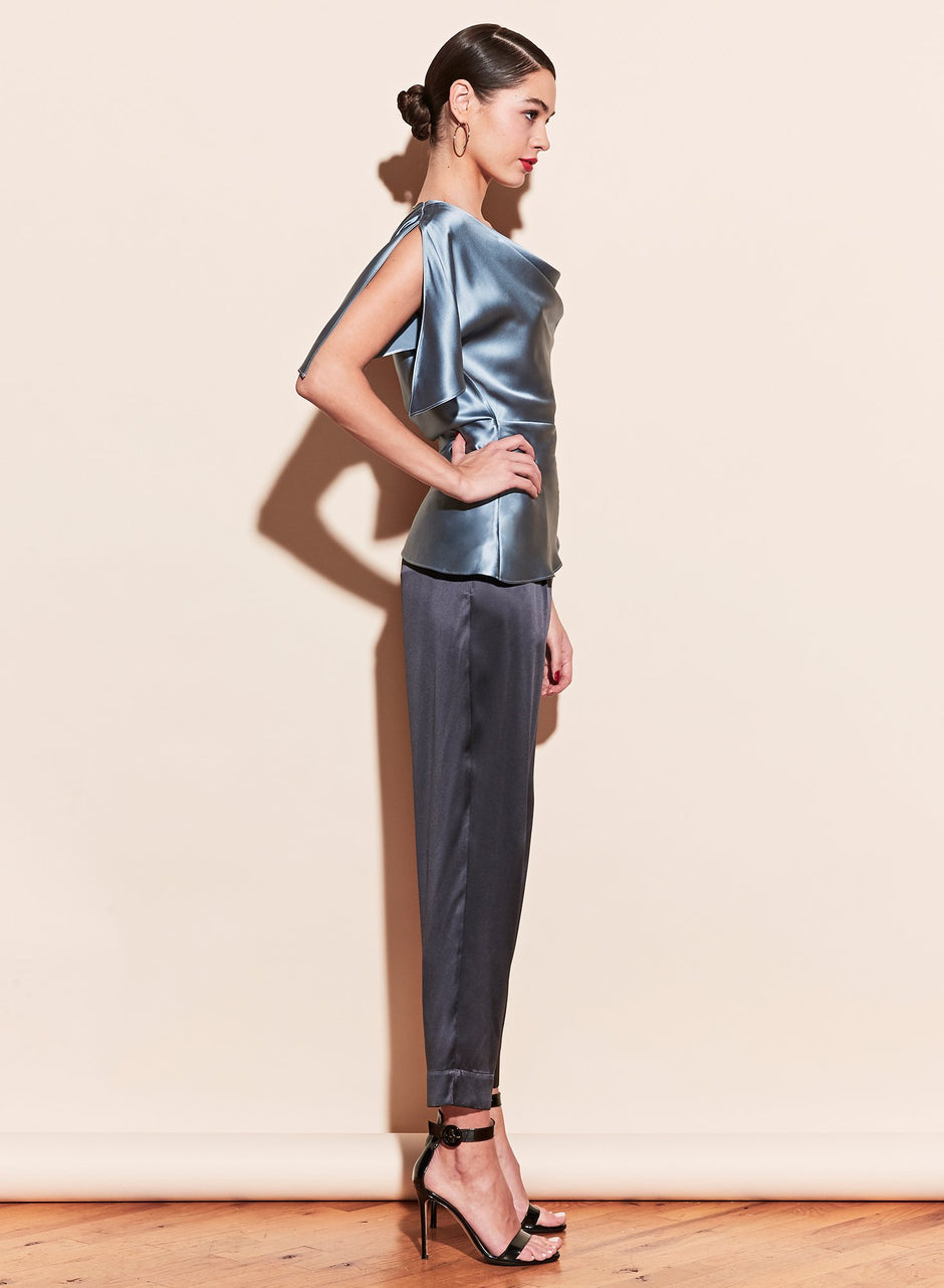 Steel blue - Asymmetrical Cowl Top | Fleur du Mal - DEMO