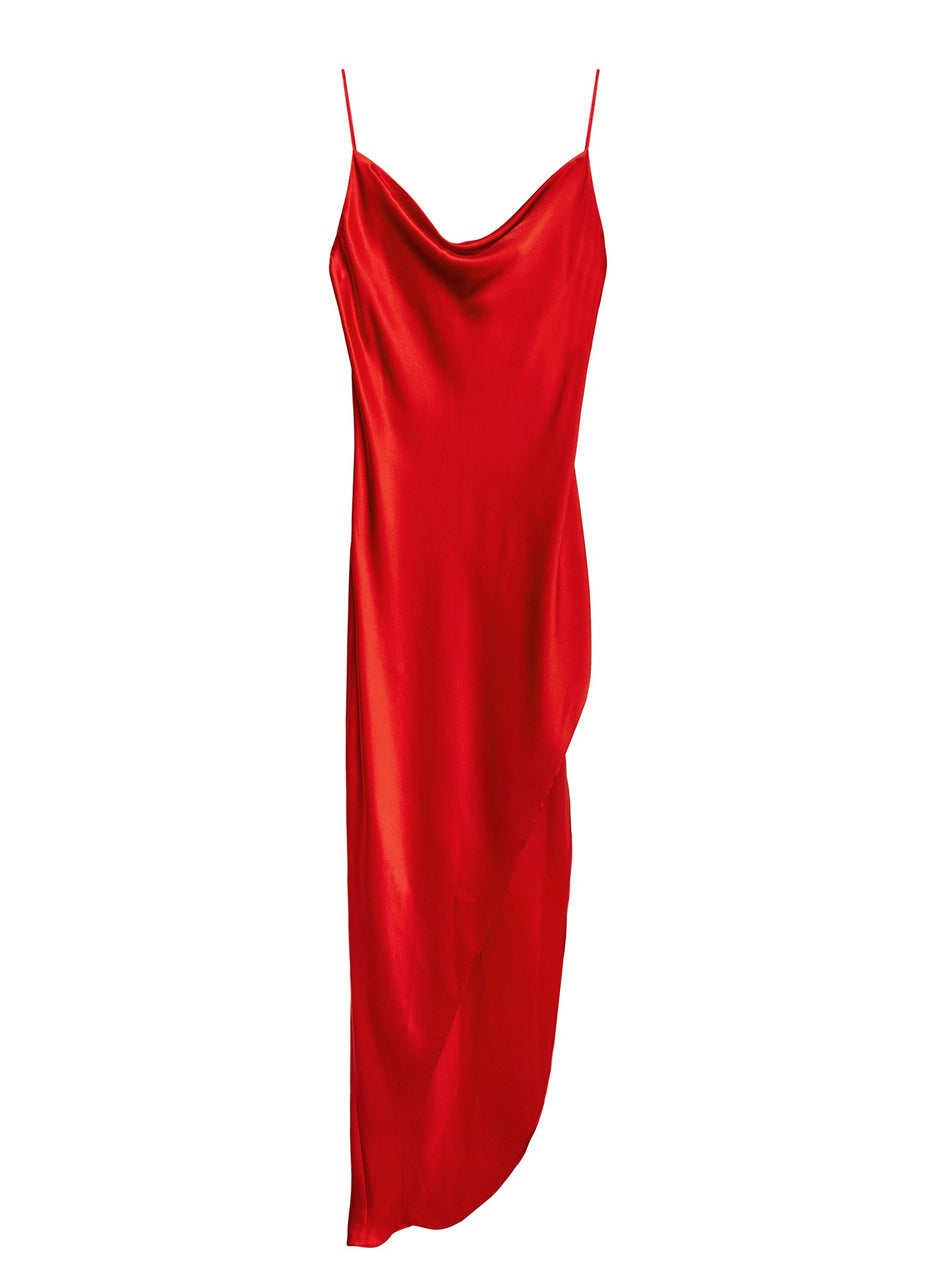 Rouge - Cowl Neck Slip Dress with High Slit | Fleur du Mal - DEMO