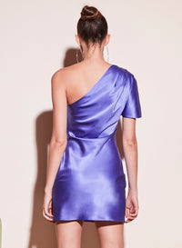 One Shoulder Bias Mini Dress