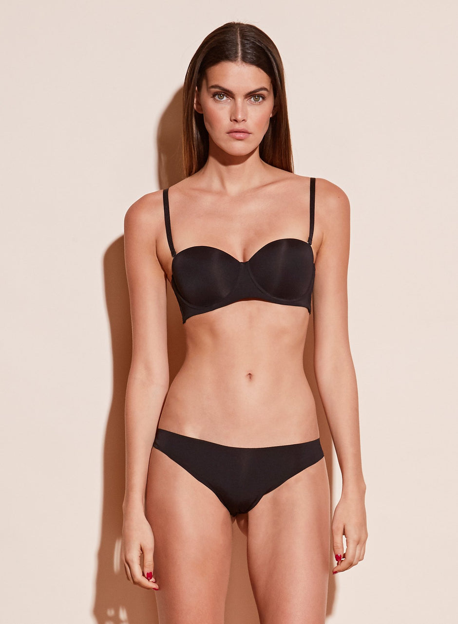 Black - Charlotte Convertible Strapless Bra | Fleur du Mal - DEMO