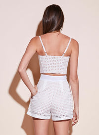 Eyelet Pleated Shorts
