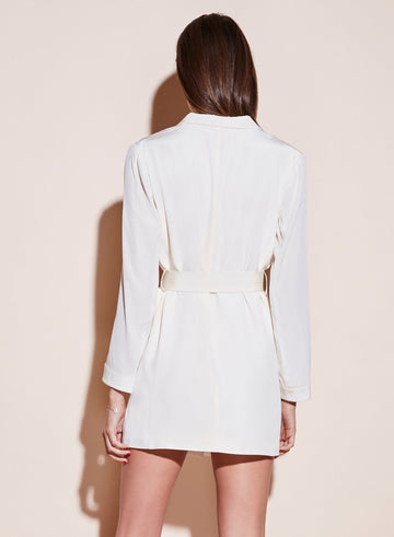 Ivory - Belted Blazer Dress | Fleur du Mal - DEMO