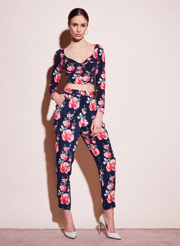 Vintage rose - Long Sleeve Jersey Bra Top | Fleur du Mal - DEMO