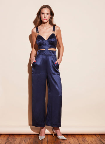 Spring indigo - Cutout Bustier Overalls | Fleur du Mal - DEMO