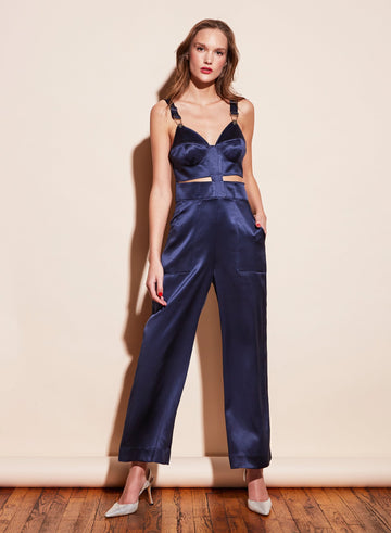 Spring indigo - Cutout Bustier Overalls | Fleur du Mal - DEMO