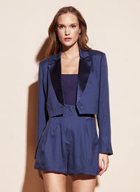 Silk Cropped Blazer