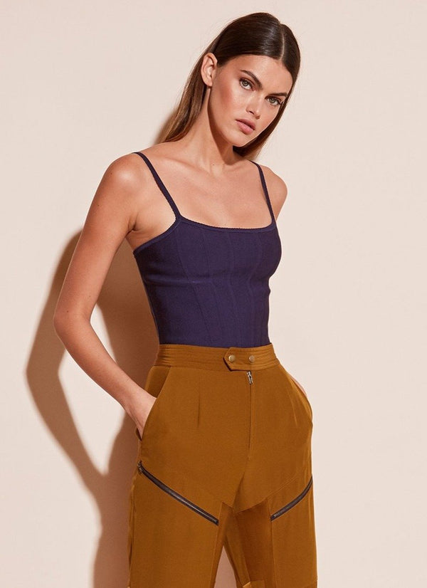Spring indigo - Knit Corset Top | Fleur du Mal - DEMO