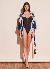 High Leg Lacing Bullet One Piece