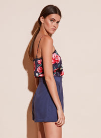 Straight Neck Cami with Lace Trim