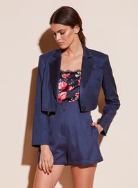 Silk Cropped Blazer