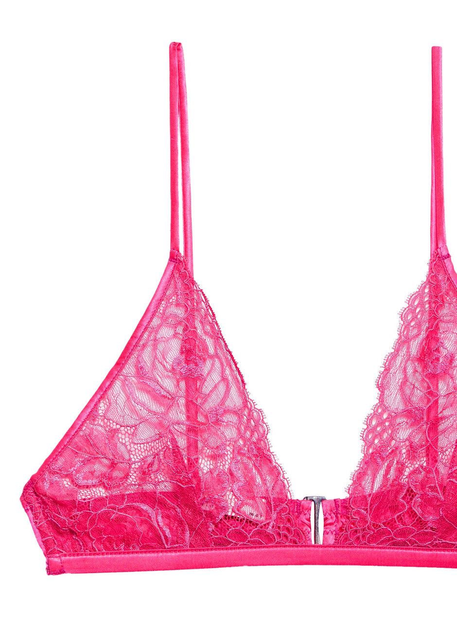 Gia pink - Chateau Lace Triangle Bra | Fleur du Mal - DEMO