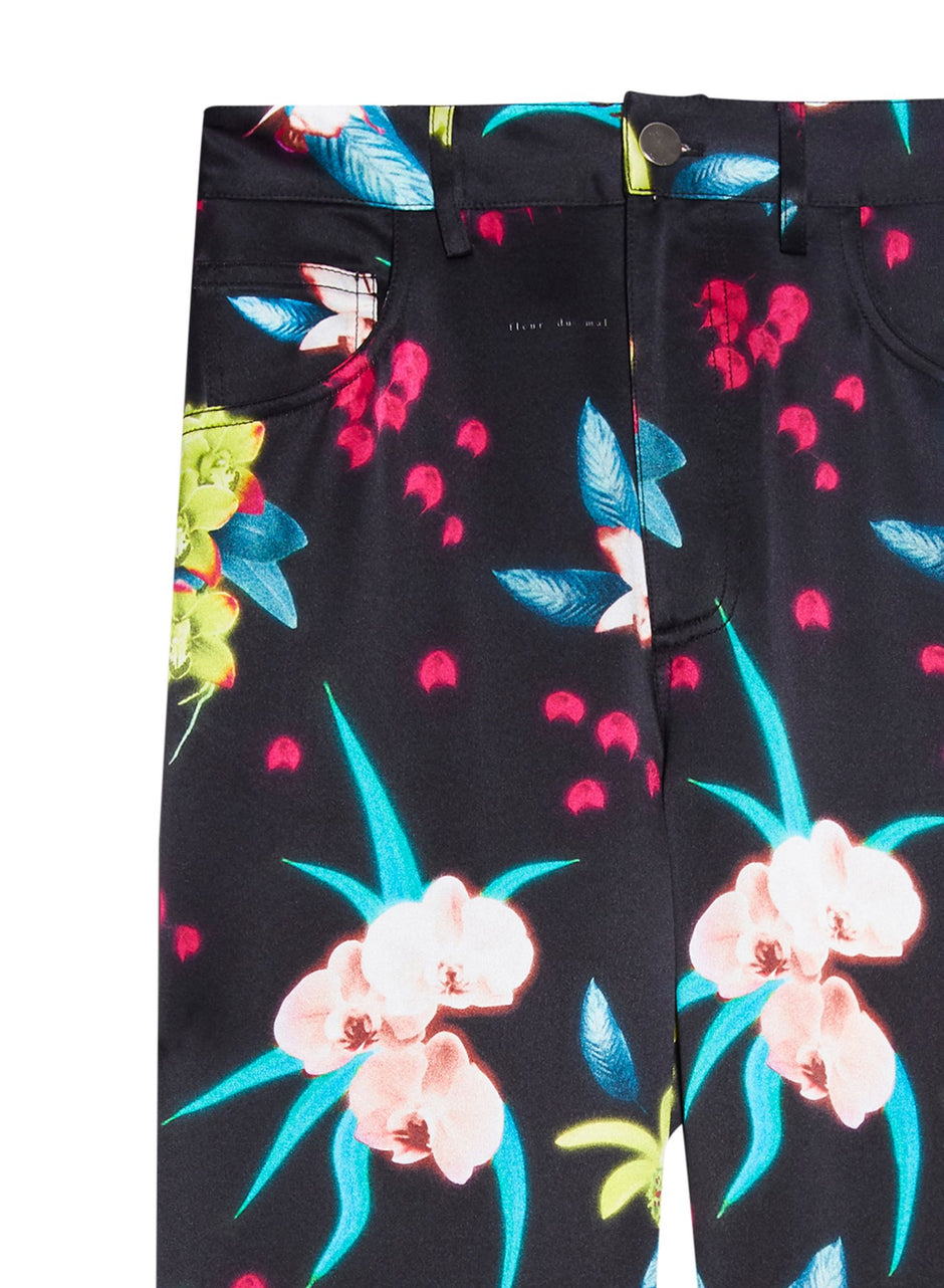 Black orchid floral - Silk Jeans | Fleur du Mal - DEMO