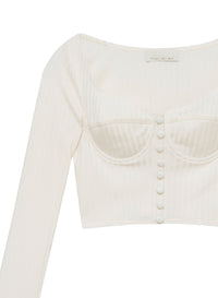 Long Sleeve Snap Bra Top