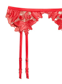 Lily Embroidery Garter Belt