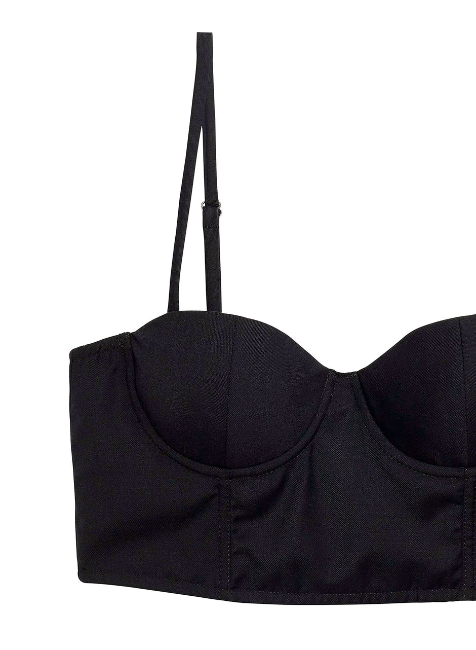 Black - Cupped Bustier Top | Fleur du Mal - DEMO