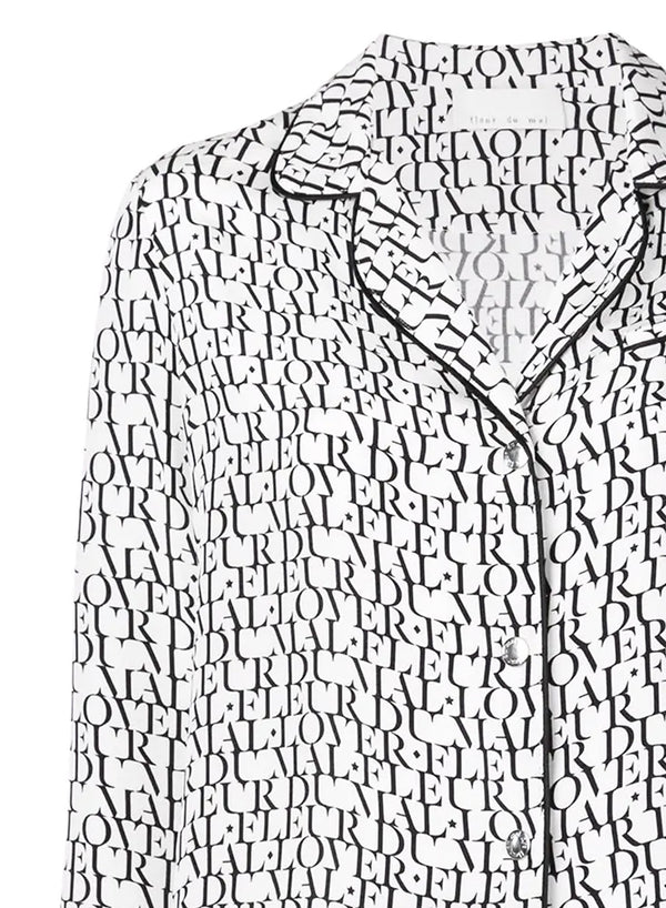 Ivory logo print - Fleur PJ Top | Fleur du Mal - DEMO