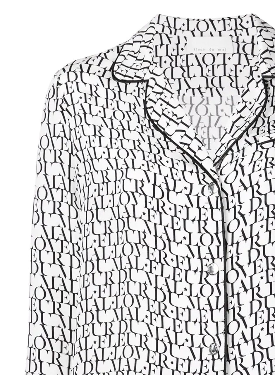 Ivory logo print - Fleur PJ Top | Fleur du Mal - DEMO